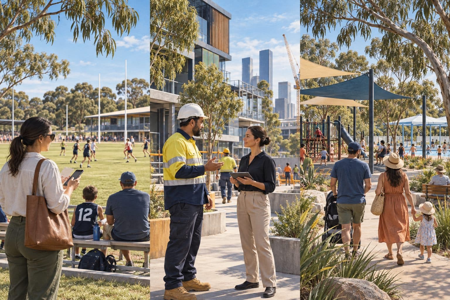 AI-generated editorial illustration of Australian community, workplace and public-place settings; not a photograph of Australian Capital Territory or evidence of an incident